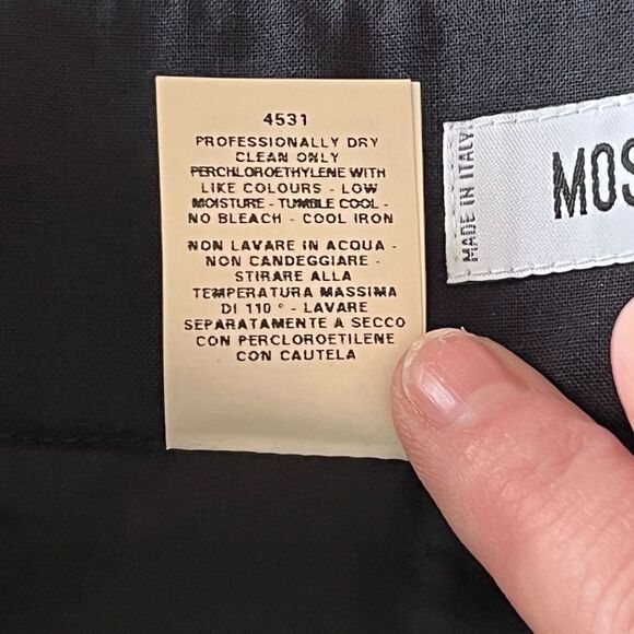 Moschino Black Pencil Skirt Front Left Slit Size 8 - Picture 11 of 11